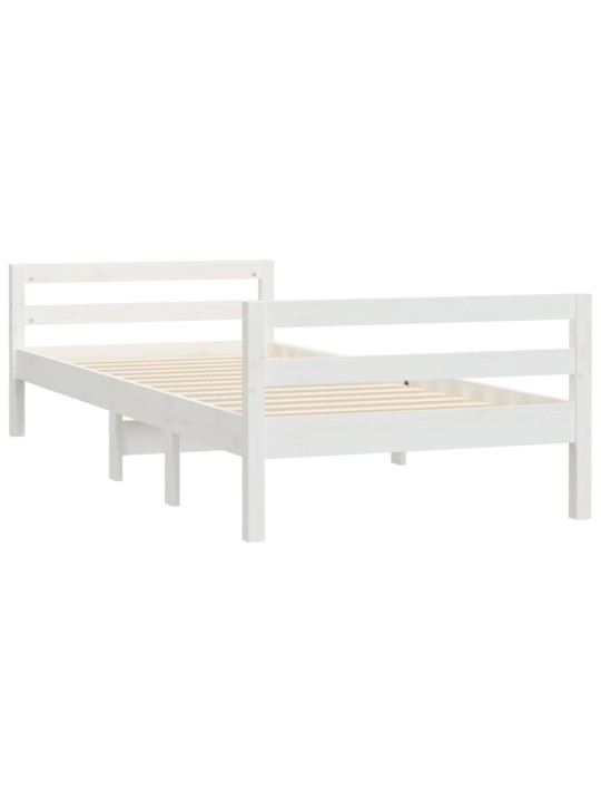 Postel bez matrace bílá 80 x 200 cm masivní borovice
