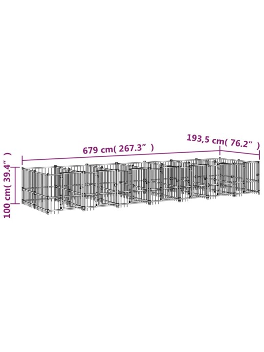 Venkovní psí kotec ocel 13,14 m²