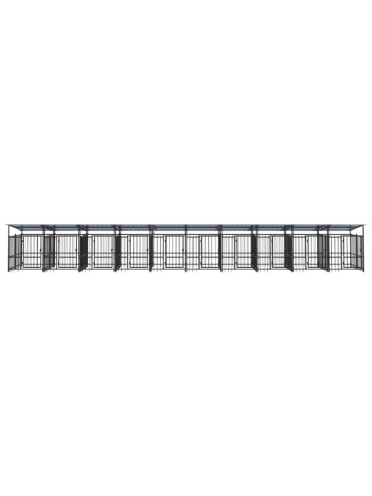 Venkovní psí kotec se střechou ocel 18,77 m²