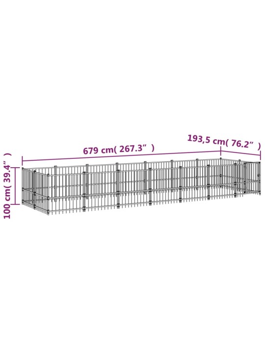 Venkovní psí kotec ocel 13,14 m²