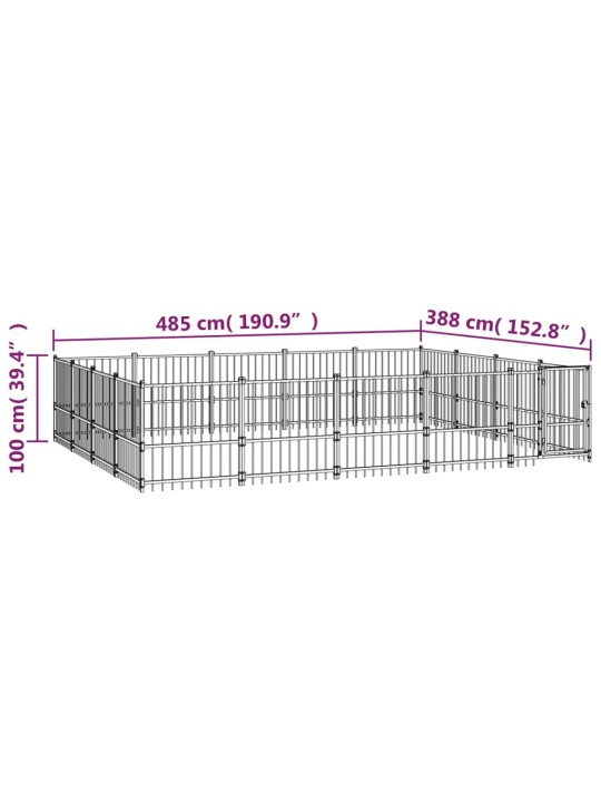 Venkovní psí kotec ocel 18,82 m²