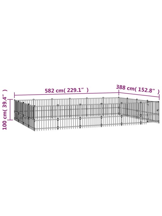 Venkovní psí kotec ocel22,58m²