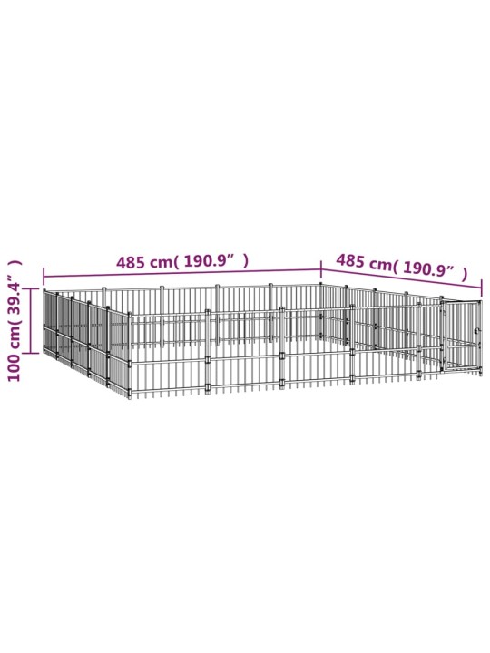 Venkovní psí kotec ocel 23,52 m²