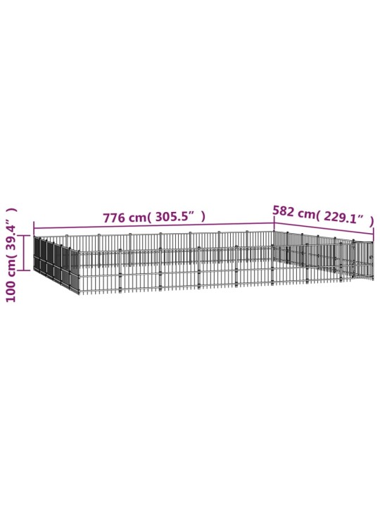 Venkovní psí kotec ocel 45,16 m²