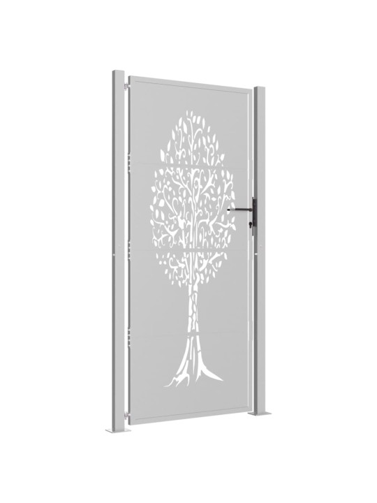 Zahradní branka 105 x 205 cm cortenová ocel design stromu