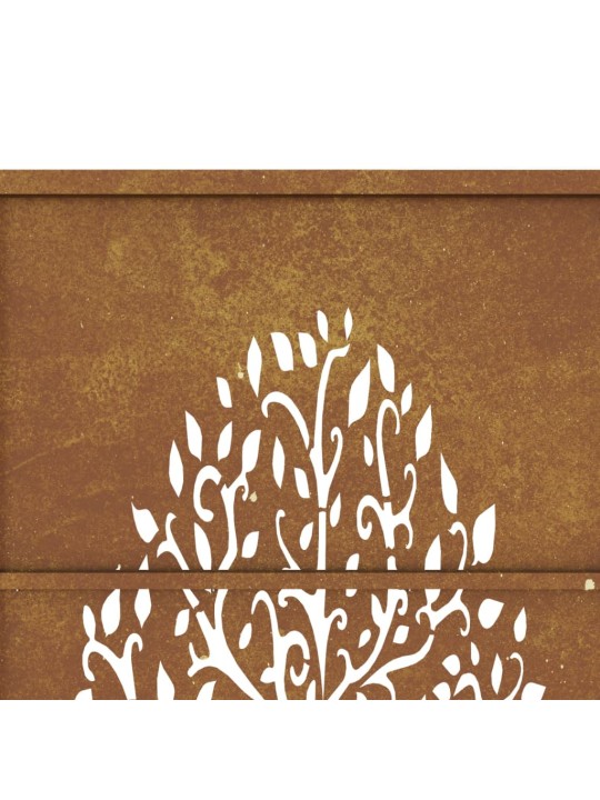 Zahradní branka 105 x 205 cm cortenová ocel design stromu