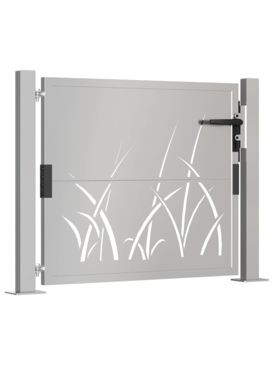 Zahradní branka 105 x 80 cm cortenová ocel Tráva