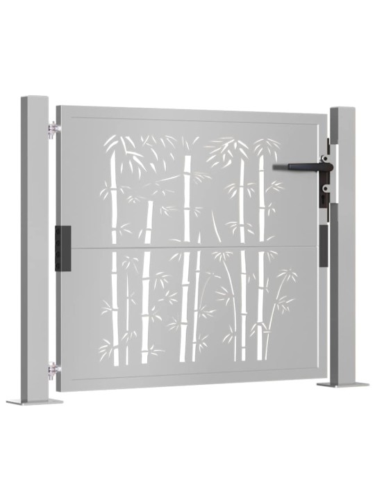 Zahradní branka 105 x 80 cm cortenová ocel bambus