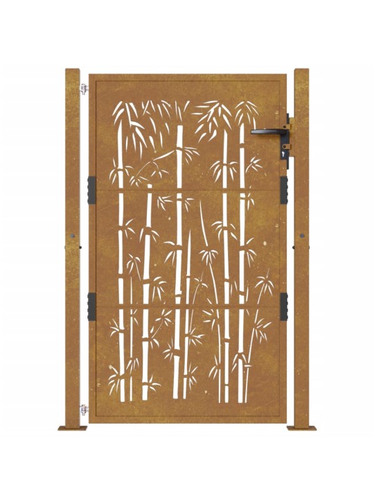 Zahradní branka 105 x 155 cm cortenová ocel Bambus