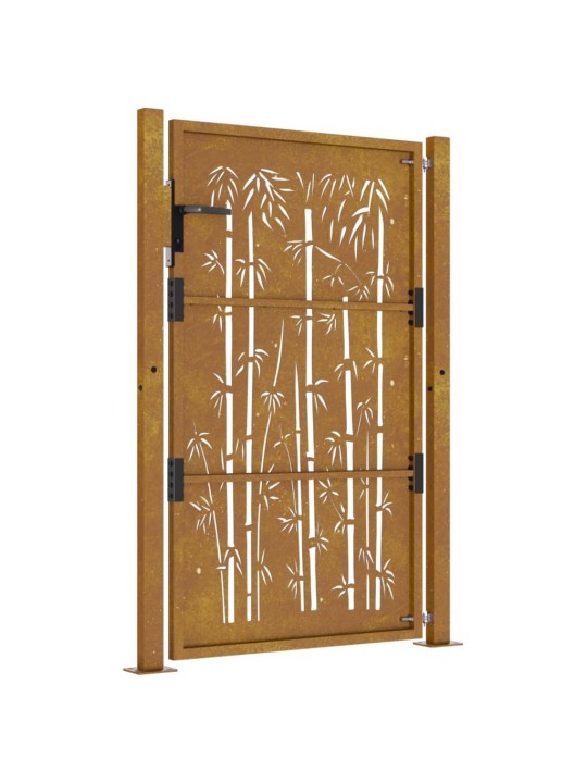 Zahradní branka 105 x 155 cm cortenová ocel Bambus