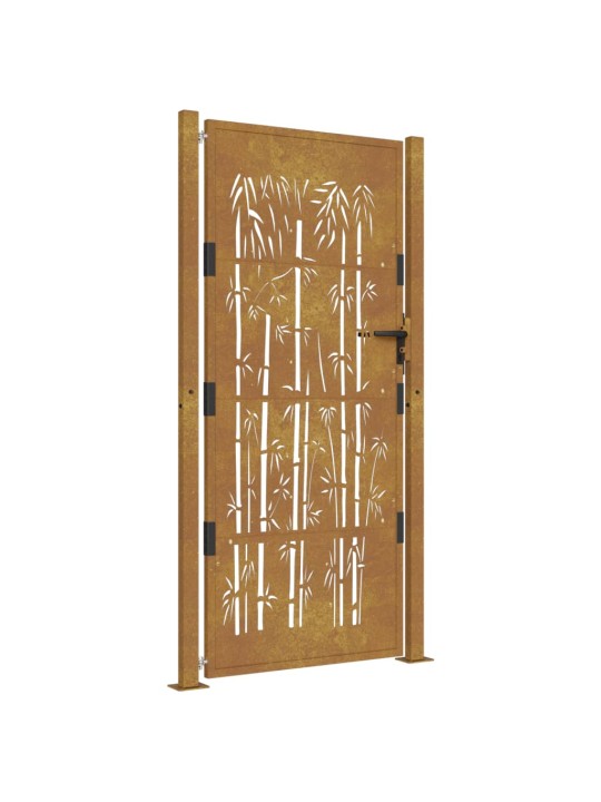 Zahradní branka 105 x 205 cm cortenová ocel Bambus