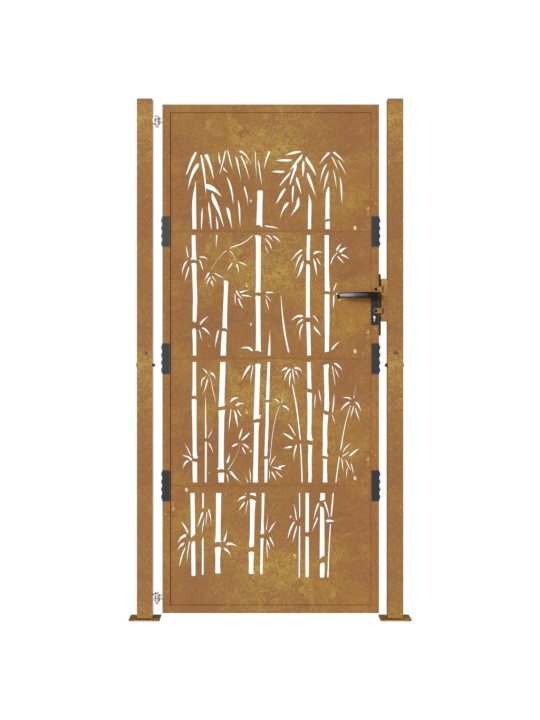 Zahradní branka 105 x 205 cm cortenová ocel Bambus