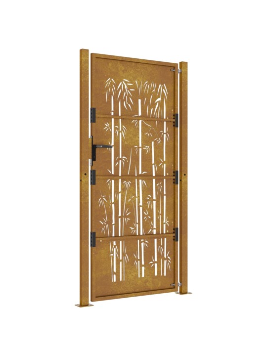 Zahradní branka 105 x 205 cm cortenová ocel Bambus