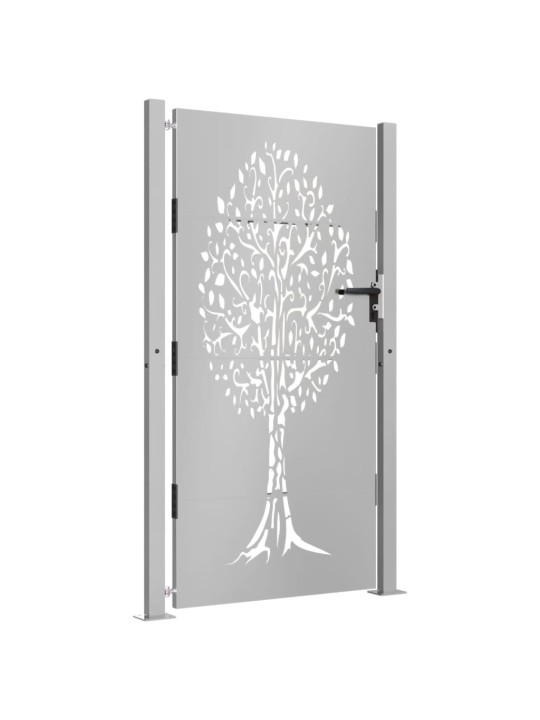 Zahradní branka 105 x 205 cm cortenová ocel design stromu