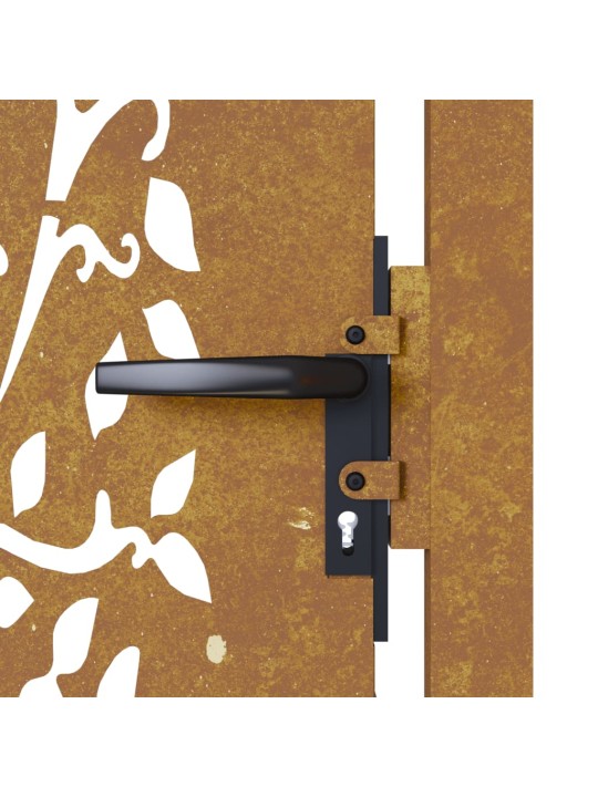 Zahradní branka 105 x 205 cm cortenová ocel design stromu