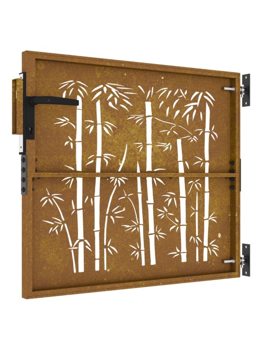 Zahradní branka 85 x 75 cm cortenová ocel Bambus
