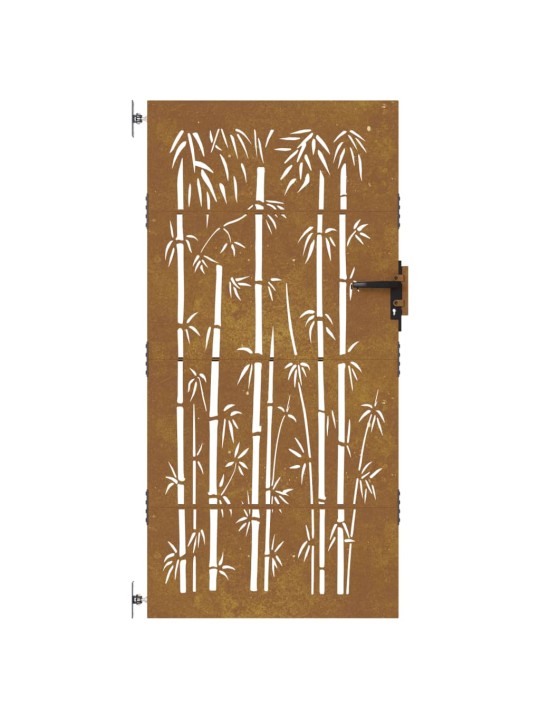 Zahradní branka 85 x 175 cm cortenová ocel Bambus
