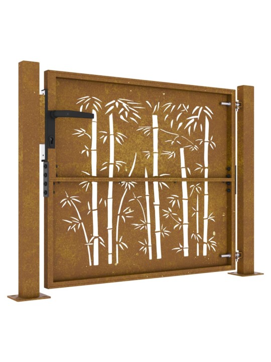 Zahradní branka 105 x 80 cm cortenová ocel Bambus