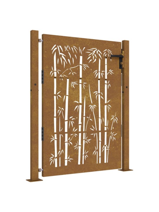 Zahradní branka 105 x 155 cm cortenová ocel Bambus