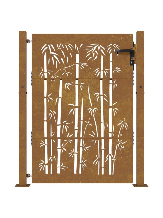 Zahradní branka 105 x 155 cm cortenová ocel Bambus