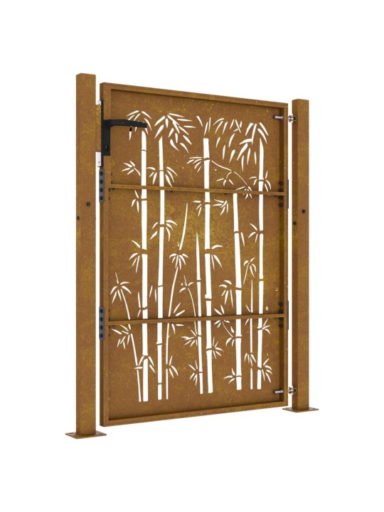 Zahradní branka 105 x 155 cm cortenová ocel Bambus