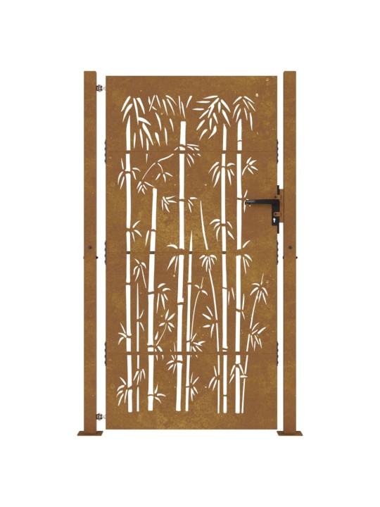 Zahradní branka 105 x 205 cm cortenová ocel Bambus