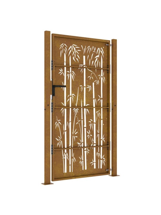 Zahradní branka 105 x 205 cm cortenová ocel Bambus