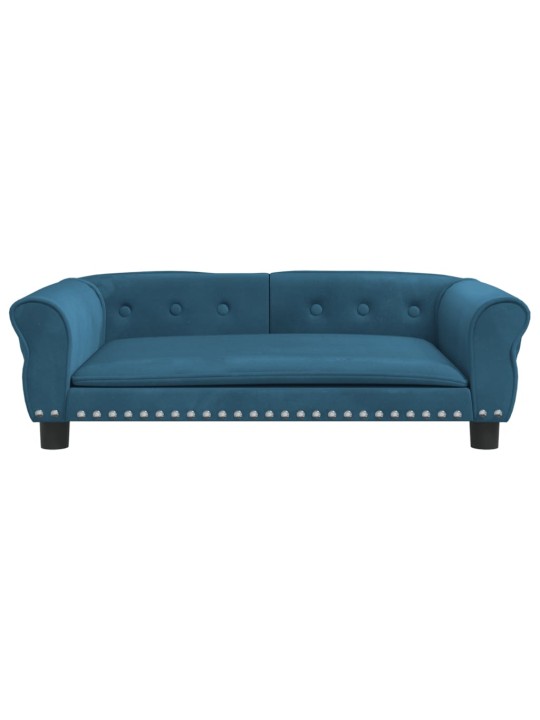 Pelíšek pro psy modrý 95 x 55 x 30 cm samet