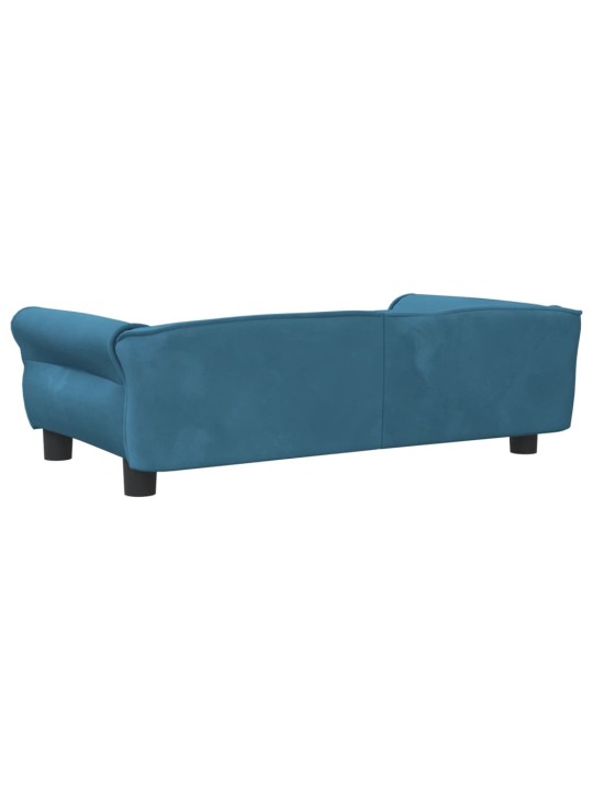 Pelíšek pro psy modrý 95 x 55 x 30 cm samet