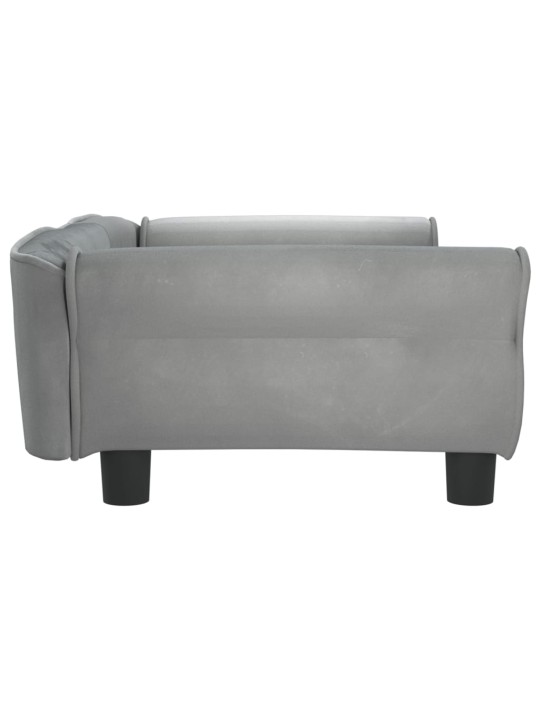 Pelíšek pro psy světle šedý 95 x 55 x 30 cm samet