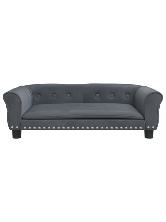 Pelíšek pro psy tmavě šedý 95 x 55 x 30 cm samet