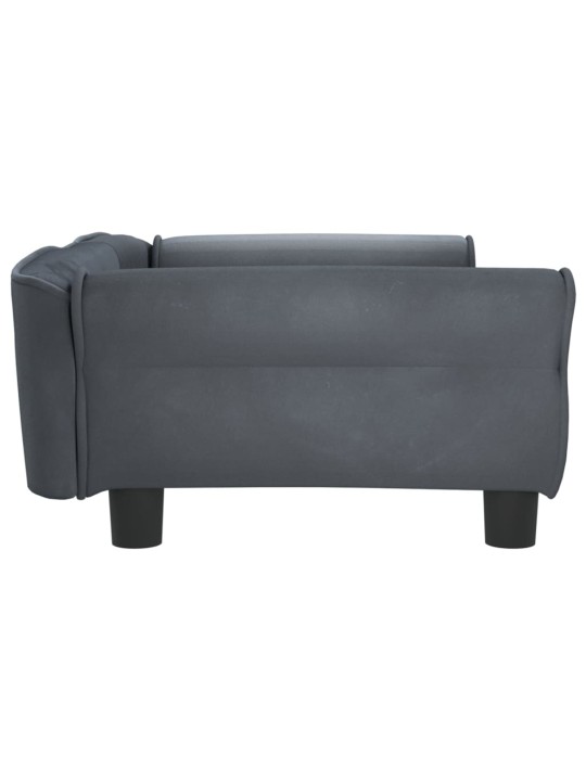 Pelíšek pro psy tmavě šedý 95 x 55 x 30 cm samet