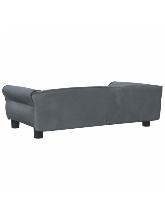 Pelíšek pro psy tmavě šedý 95 x 55 x 30 cm samet