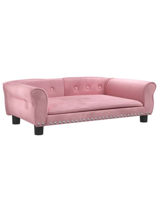 Pelíšek pro psy růžový 95 x 55 x 30 cm samet