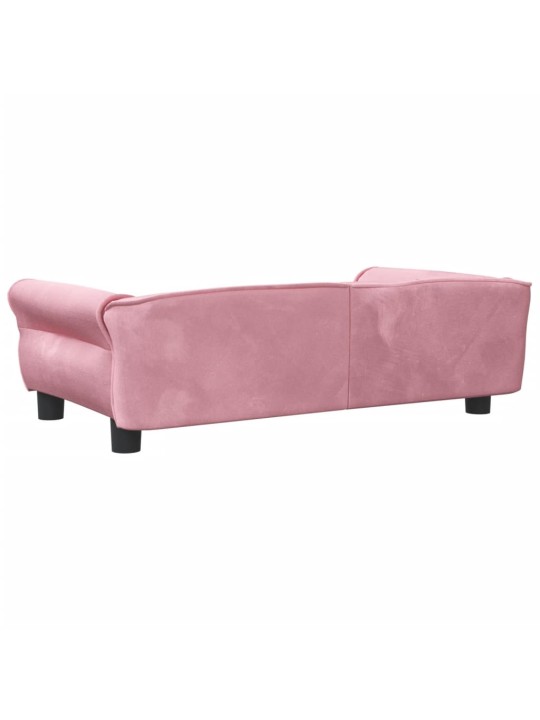 Pelíšek pro psy růžový 95 x 55 x 30 cm samet