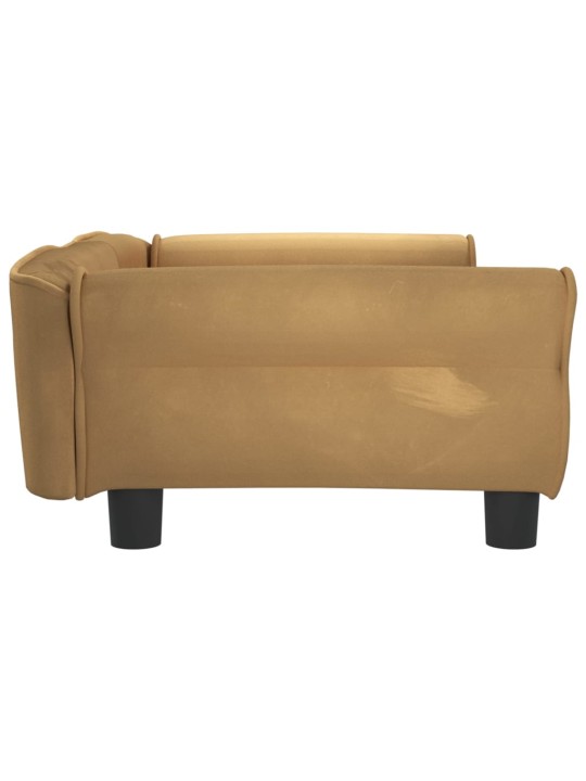 Pelíšek pro psy hnědý 95 x 55 x 30 cm samet