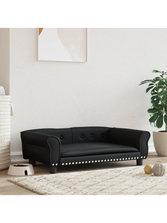 Pelíšek pro psy černý 95 x 55 x 30 cm umělá kůže
