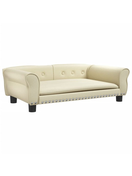 Pelíšek pro psy krémový 95 x 55 x 30 cm umělá kůže