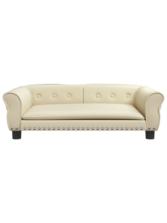 Pelíšek pro psy krémový 95 x 55 x 30 cm umělá kůže