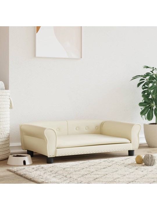 Pelíšek pro psy krémový 95 x 55 x 30 cm umělá kůže