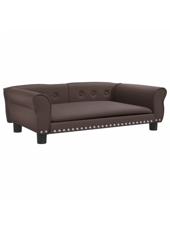 Pelíšek pro psy hnědý 95 x 55 x 30 cm umělá kůže