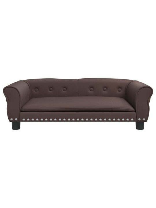 Pelíšek pro psy hnědý 95 x 55 x 30 cm umělá kůže