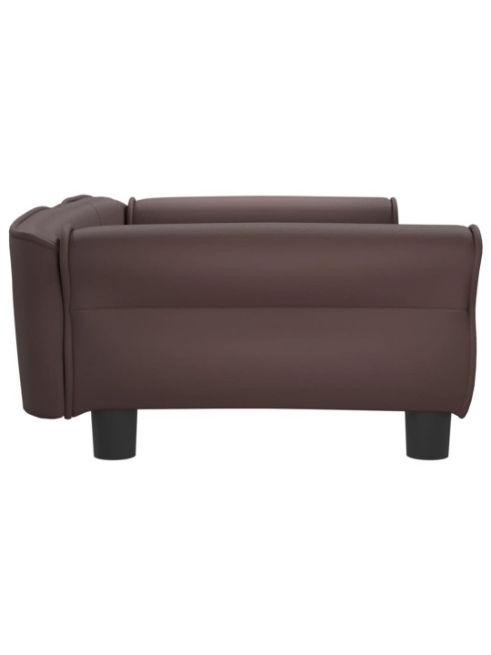 Pelíšek pro psy hnědý 95 x 55 x 30 cm umělá kůže