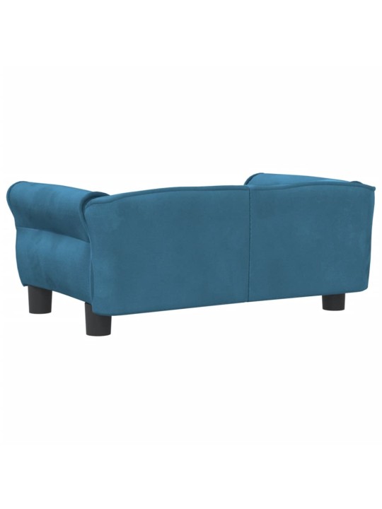 Pelíšek pro psy modrý 70 x 45 x 30 cm samet