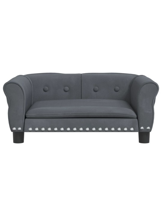Pelíšek pro psy tmavě šedý 70 x 45 x 30 cm samet