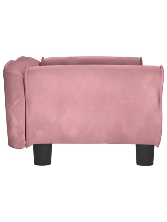 Pelíšek pro psy růžový 70 x 45 x 30 cm samet