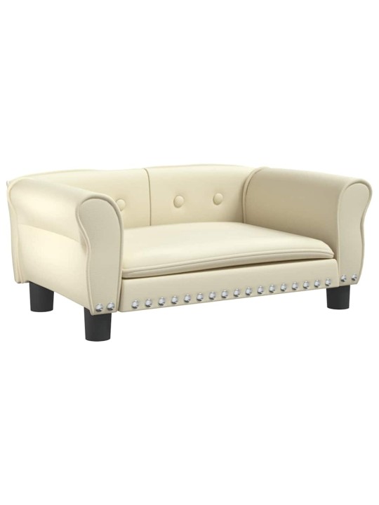 Pelíšek pro psy krémový 70 x 45 x 30 cm umělá kůže