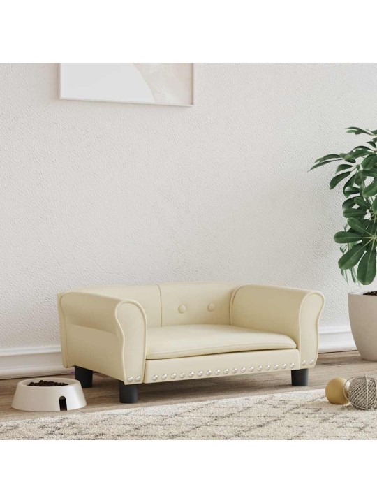 Pelíšek pro psy krémový 70 x 45 x 30 cm umělá kůže