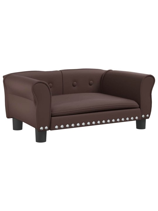 Pelíšek pro psy hnědý 70 x 45 x 30 cm umělá kůže