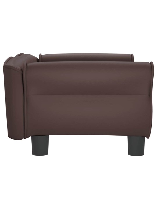 Pelíšek pro psy hnědý 70 x 45 x 30 cm umělá kůže